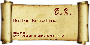 Beiler Krisztina névjegykártya